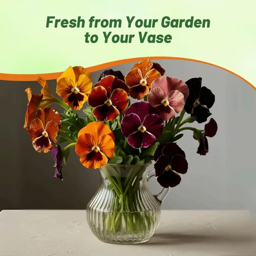 Vista 5 de Outsidepride Amber Jewel Mix Viola - Semillas de pensamiento para plantar, 50 unidades. Flores anuales, extendidas, resistentes al frío y aptas