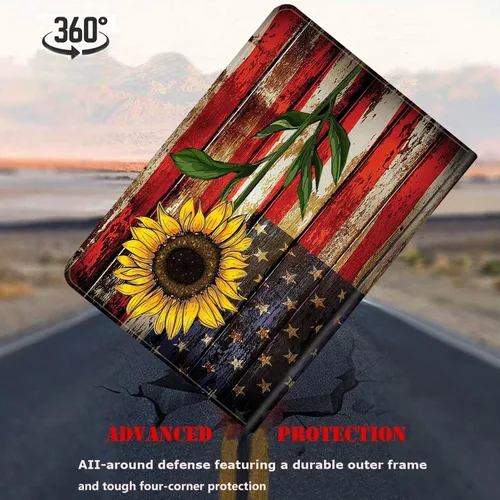 Vista 5 de Funda y posavasos para Samsung Galaxy Tab A7 Lite 2021, soporte ajustable a prueba de golpes para Samsung Tab A7 Lite de 8.7 pulgadas Bandera
