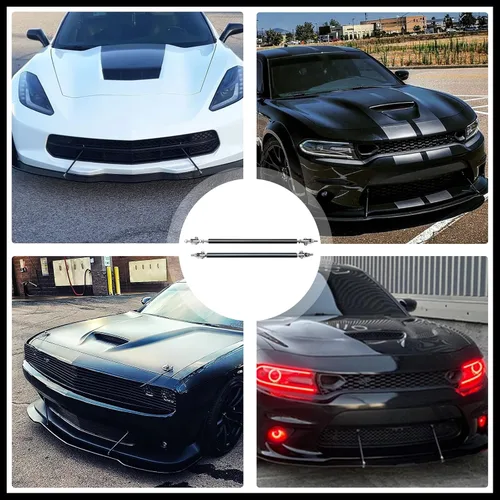 Vista 7 de DREAMOTOR 2PCS 8"-11" Adjustable Front Bumper Lip Splitter Diffuser Strut Rod Universal Bumper Lip Support Rods Compatible with Most Car Vehicles