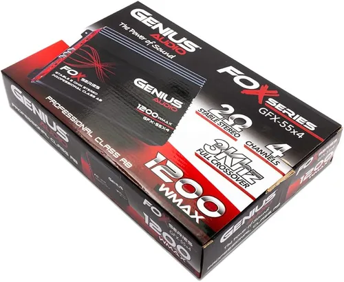 Vista 7 de Genius Audio GFX-55X4 Amplificador de coche de rango completo multicanal 1200 vatios Clase máxima AB de 2 ohmios estable con sistema de protección