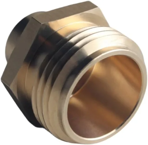 Vista 3 de DEWHEL Adaptador hexagonal reductor sin plomo de latón rosca de manguera de jardín 3/4 "GHT x 1/4 "hembra NPT acoplador recto