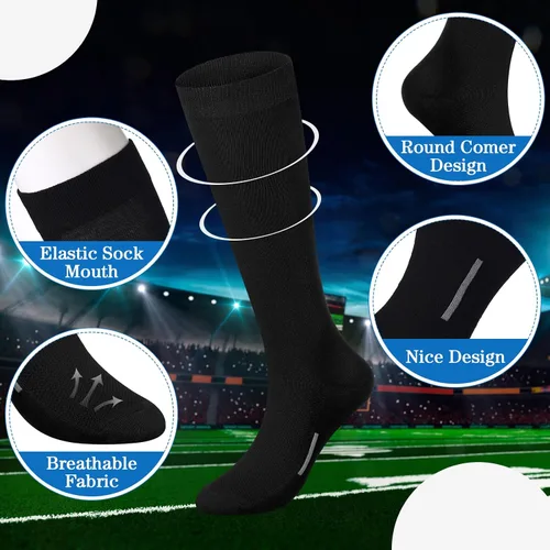 Vista 5 de Haysandy 24 pares de calcetines de fútbol juvenil de fútbol sóftbol equipo de béisbol calcetines unisex de tubo largo alto