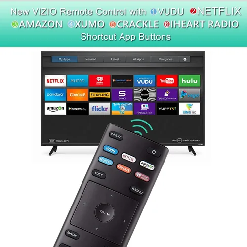 Vista 2 de XRT-136 XRT136A Control remoto universal apto para todos los televisores Vizio LED LCD HD 4K UHD HDR (Serie D E-Series M Serie P Serie V) 24 32 40