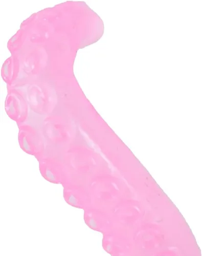 Vista 2 de Marionetas de tentáculo de silicona que brillan en la oscuridad (rosa oscuro, 5)