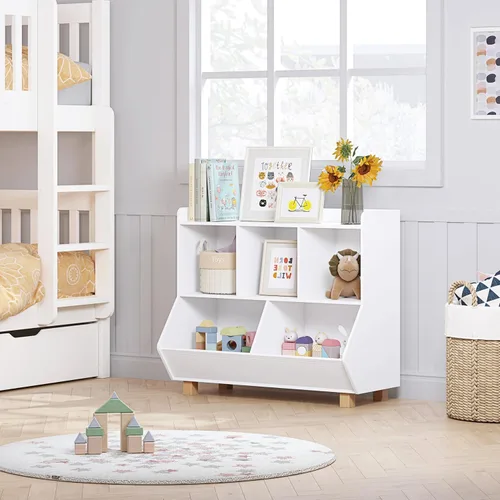 Vista 5 de UTEX - Organizador de almacenamiento de juguetes, estantería para niños y almacenamiento de juguetes con patas, organizador de almacenamiento de 5