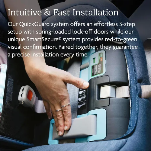 Vista 4 de UPPAbaby Rove - Asiento convertible para automóvil 2 en 1 trasero + orientado hacia adelante, instalación rápida y segura en 3 pasos, tecnología