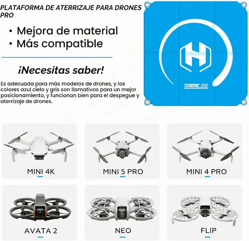 Vista 2 de STARTRC - Almohadilla de aterrizaje para dron, universal, impermeable, portátil, plegable, rápido para Neo 2/Aavata 360/Mini 5 Pro/4/3/2