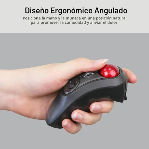 Vista 2 de ELECOM Relacon - Puntero de trackball de mano ergonómico, ratón con pulgar para diestros o zurdos, Bluetooth, 10 botones para TV, presentación