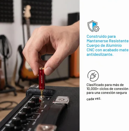 Vista 4 de MOBOREST Adaptador de auriculares de 0.1 in a 1/4" (6,35 mm), cobre puro, 1