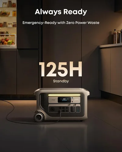 Vista 5 de Anker SOLIX Estación de energía portátil F3000 con 2 paneles solares de 400 W, 3,072 Wh, recarga de 6,000 W, ampliable a 24 kWh, generadores solares