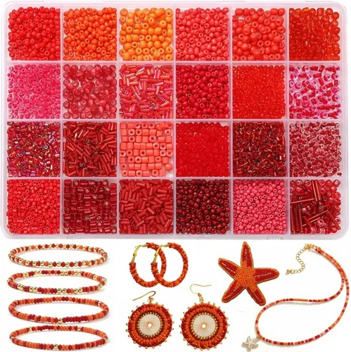 Vista 8 de Conjunto de joyería de pulsera a granel de perlas de tubo de corneta de Arco iris
