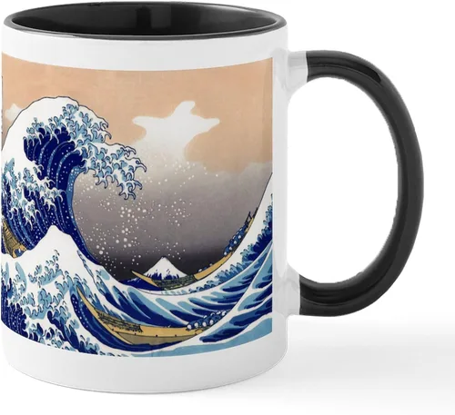 Vista 6 de CafePress The Great Wave Off Kanagawa - Taza de café de cerámica, taza de té de 11 onzas
