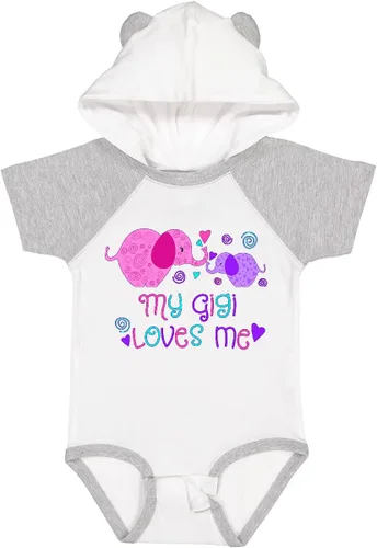 Vista 24 de inktastic My Gigi Loves Me - Body lindo de elefantes para bebé 0020 Blanco