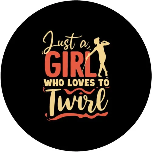 Vista 3 de Baton Twirling Majorette Just A Girl Who Loves To Twirl PopSockets Swappable PopGrip