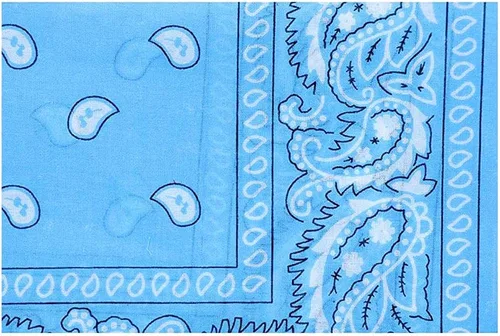 Vista 4 de OCD Bargain Bandana 100% algodón versátil grande Paisley bandanas en paquete de 5 (multicolor) (azul cielo), Azulclaro