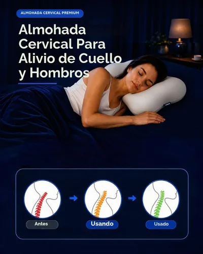 Vista 2 de Almohada cervical para dormir, almohadas de espuma viscoelástica Blanco