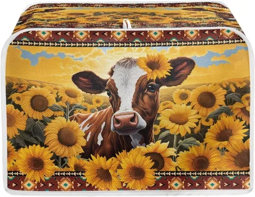 Vista 31 de Tostadora de 2 rebanadas con estampado de mandala bohemio, cubierta a prueba de polvo con protección de huellas dactilares Pata de mandala boho