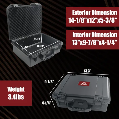 Vista 3 de Sutekus Funda rígida para pistola Estuche para pistola impermeable con accesorios de arma de espuma