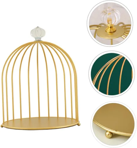 Vista 6 de Beavorty Estante de almacenamiento de hierro forjado, vitrina cosmética, organizador de encimera de maquillaje, soporte para plantas, collar