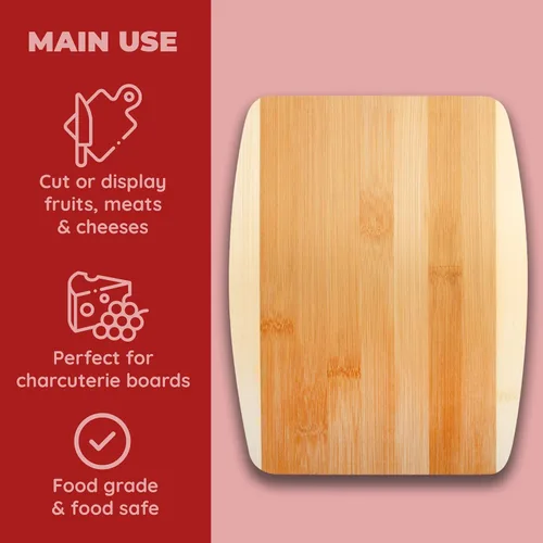Vista 3 de Tabla de cortar de bambú – Tabla de cortar mediana de 8 x 10 pulgadas para preparación diaria Bambú duradero y sostenible Ideal para frutas