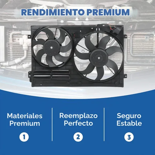 Vista 5 de Reemplazo del ventilador de refrigeración del radiador para A3 Jetta CC Beetle 1.8L 1.9L