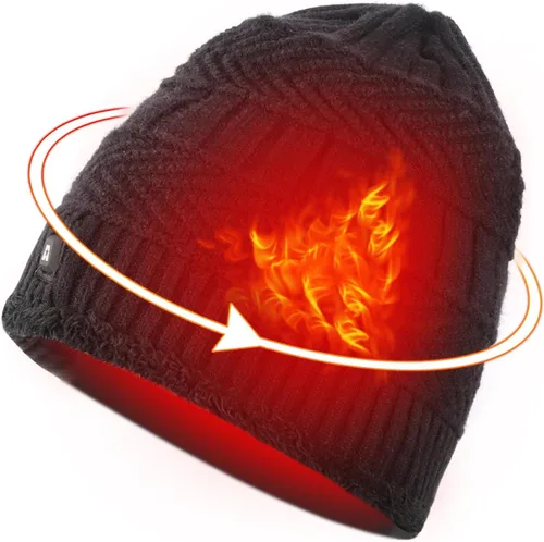 Vista 9 de DUKUSEEK Heated Hat, Electric Winter Heated Beanie Hat with 7.4V Rechargeable Battery for Men Women