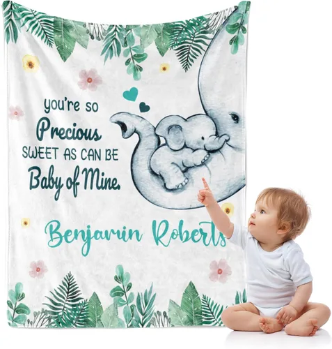 Vista 17 de J&SBGFT Manta de Bebé Personalizada para Niños - Manta con Nombre Personalizado para Niños Pequeños, Niños - Manta Decorativa de Guardería Cochecito