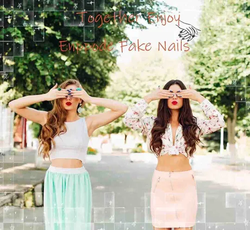 Vista 6 de Uñas acrílicas cuadradas medianas a presión, uñas acrílicas nude y negras para mujeres con diseño de serpiente, juego de 24