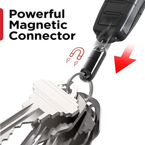 Vista 6 de KeySmart MagConnect - Llavero magnético de liberación rápida, llavero para bolso, bolso, cinturón y automóvil, llavero desmontable