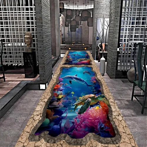 Vista 10 de Alfombra de pasillo de arco iris, 1.3 x 7 pies, alfombra de pasillo de abstracción interior, alfombra de pasillo para sala de estar para pasarela 10