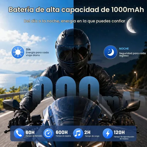 Vista 6 de Auriculares de intercomunicador para 2 conductores, cascos de motocicleta, con cancelación de ruido y música compartida, auriculares Bluetooth