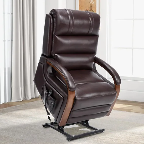 Vista 12 de Trustyue Silla Reclinable de Elevación Eléctrica de Doble Motor, Reclinable Completamente Plana, Silla Elevadora con Masaje y Calor, Asistencia