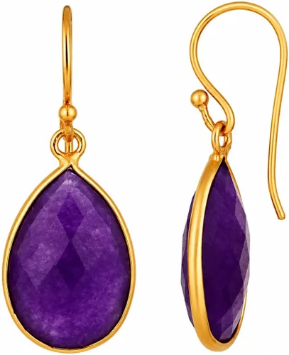 Vista 9 de Aretes de ágata musgo verde de 0.472 x 0.709 in con forma de pera de plata de ley 925, aretes de piedras preciosas hechos a mano, juego de bisel