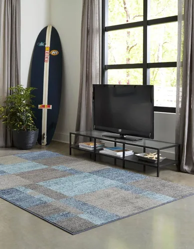 Vista 3 de Unique Loom - Alfombra de la colección Otoño Providence (rectangular de 2 x 3 pies 1 pulgada, azul grisáceo/marrón claro)