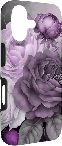 Vista 3 de Purple Watercolor Rose Flower Bouquet on Gray Case for iPhone 17