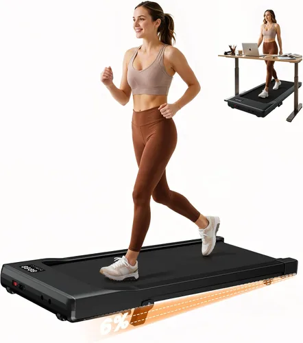 Vista 9 de Superun Walking Pad with 6% Incline, 2.5HP Treadmill, 300 lbs Dorado