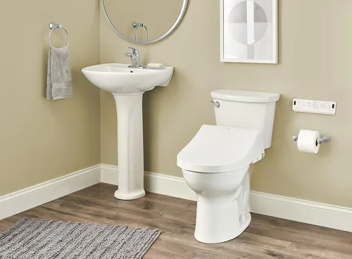 Vista 6 de American Standard 8012A70GRC-415 INAX - Asiento de bidé con calefacción para ducha con control remoto + boquilla doble, color blanco