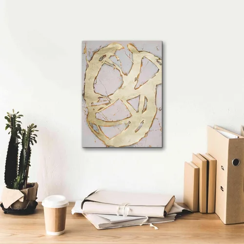Vista 8 de Epic Graffiti Erin Ashley, arte de pared en lienzo giclée 'As de espadas en oro II', 12 x 16 pulgadas
