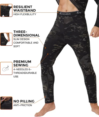Vista 162 de Conjunto de ropa interior térmica para hombre, ropa interior larga 1#verde militar