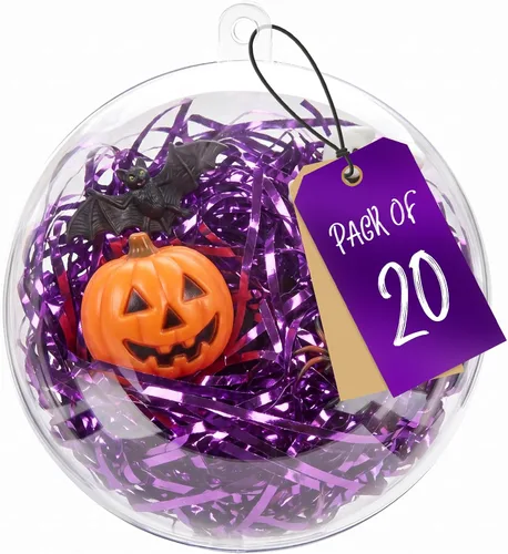 Vista 8 de 20 Pack Clear Plastic Fillable Christmas Ornaments Balls, 50mm