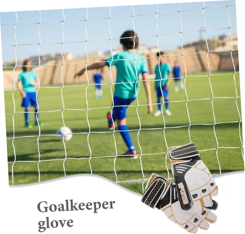Vista 9 de Guantes de portero de fútbol con protección de látex para dedos de palma y malla transpirable para entrenamiento y partidos guantes de fútbol negros