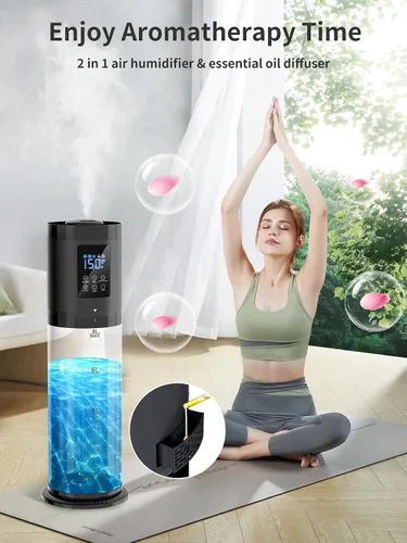 Vista 4 de Humidificadores de 8L para Dormitorio, 30dB Silencioso, Cobertura de 500 pies², Tiempo de Funcionamiento de 60H, Llenado Superior, Humidificador