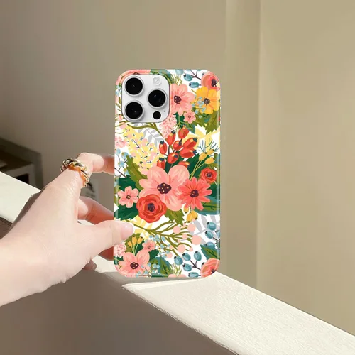 Vista 9 de J.west Funda de silicona protectora de silicona para iPhone 14 Pro de 6.1 pulgadas, diseño floral de TPU suave con ramos de flores de verano