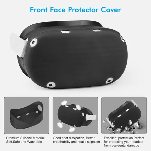 Vista 40 de Relohas Accessories for Oculus Quest 2, VR Accessory Set for Meta Quest 2, Include Controller Grip Leather Cover, VR Shell Cover, Face Cover, The