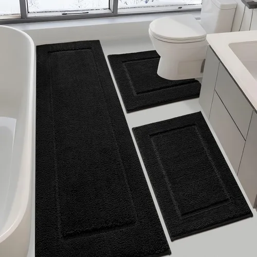 Vista 42 de IM HOME Tapetes de baño, felpa ultra suave, de microfibra esponjosa, absorbente, parte trasera antideslizante, lavable a máquina, tapetes para suelo