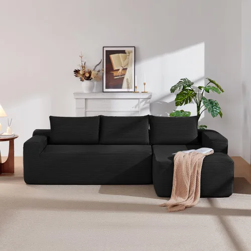 Vista 25 de Sofá seccional modular de 110", sofá seccional Cloud con asiento profundo, sofás tapizados sin huesos para sala de estar, sofá modular moderno