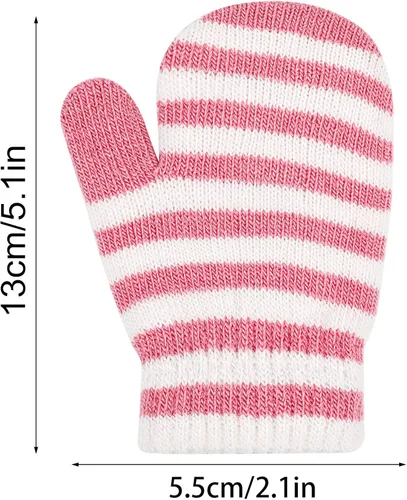 Vista 2 de ONESING 5 pares de guantes negros para bebés guantes cálidos para recién nacidos guantes de invierno para bebés y niñas