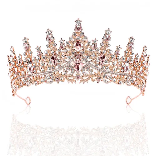 Vista 25 de Tiara para mujer, coronas de reina de cristal, tiaras de princesa con diamantes de imitación, accesorios para el cabello real perfectos para Plateado
