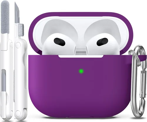 Vista 127 de R-fun for AirPods 2nd/1st Case Silicone Cover, Banana Violet Violeta plátano