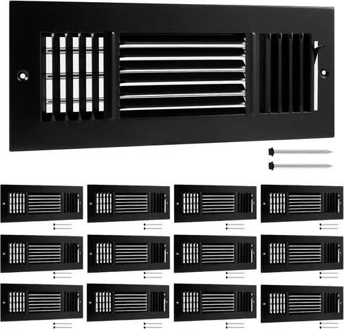 Vista 14 de Zonon 1 cubierta de ventilación de techo de 10 x 4 pulgadas, 3 vías para pared lateral, pared lateral, cubierta de ventilación de aire Blanco